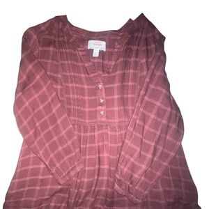 Wrangler Women's Checkered Blouse - Maroon